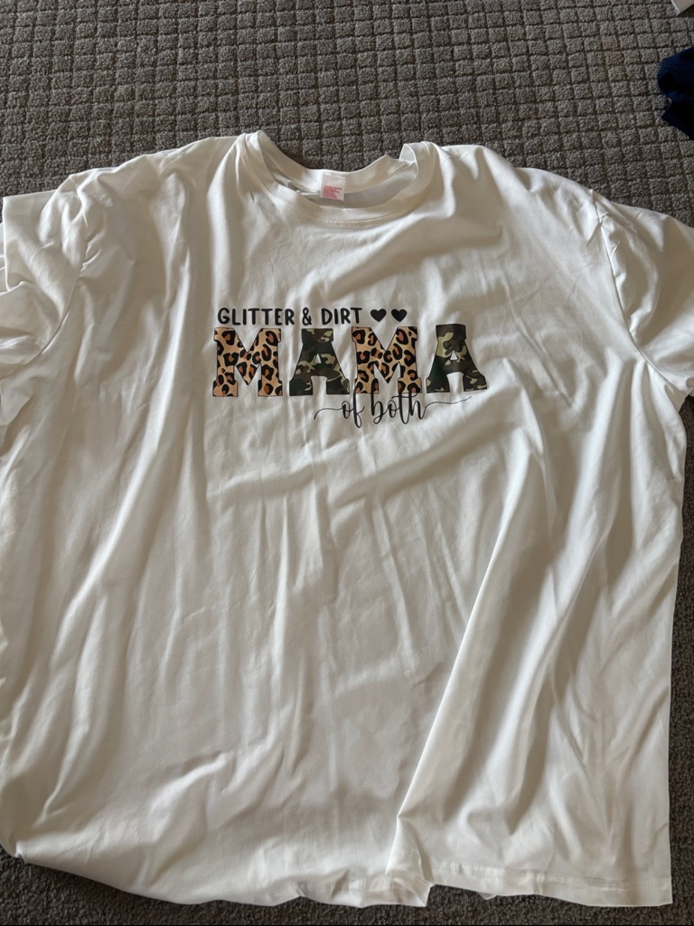 White 'Glitter & Dirt Mama of Both' Graphic Tee